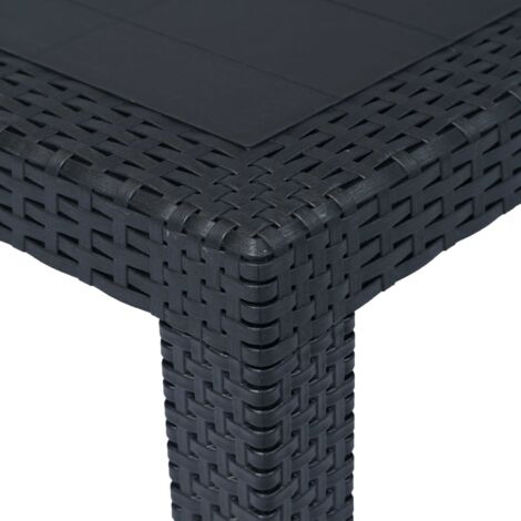 Gartentisch Anthrazit 220x90x72 cm Kunststoff RattanOptik