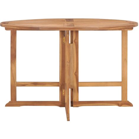 GartenEsstisch Klappbar Ø110x75 cm Massivholz Teak Teak Esstisch