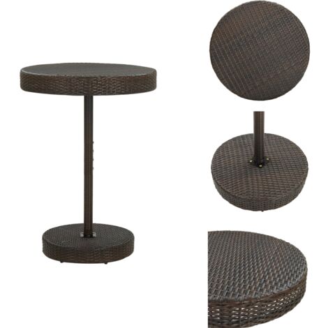 Gartentisch Braun 75,5x106 cm Poly Rattan Gartentisch