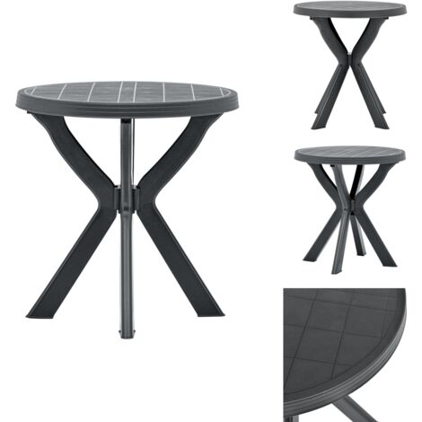 Gartentische Living Bistrotisch Anthrazit Ø70 cm Kunststoff