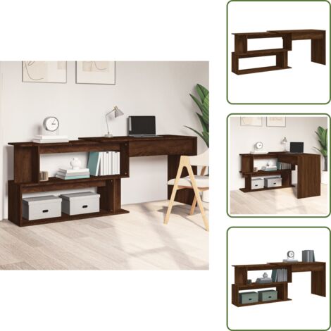 Eckschreibtisch Braun Eichen-Optik 200x50x76 cm Holzwerkstoff - Schreibtisch - Eckschreibtisch - Home Office - Arbeitsplatz - Holzwerkstoff