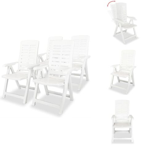 GartenLiegestühle 4 Stk. Kunststoff Weiß Gartenstühle