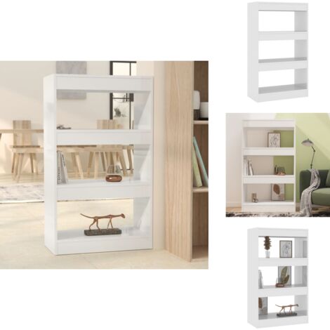 Bücherregal/Raumteiler HochglanzWeiß 60x30x103cm Holzwerkstoff