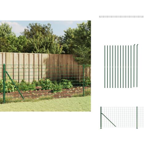 Iiaky Maschendrahtzaun 25m - Komplettset 100cm Höhe Grün Verzinkt