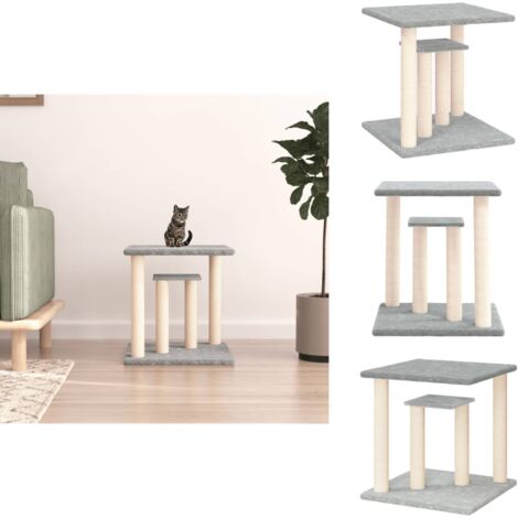 PawHut 4-teiliges Wand-Kratzbaum Set – Mit Plattformen, Kratzstämmen, Haus Für Katzen, Grau