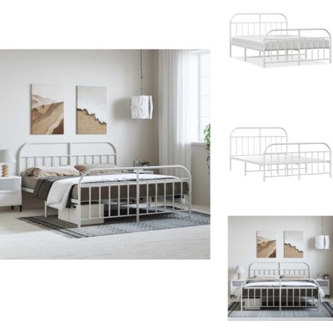 Teenpull Bettgestell Metall 183x213cm | Weiß | Mit Stauraum