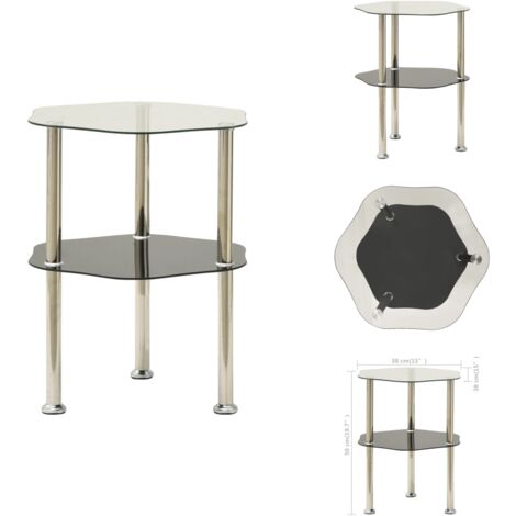 2 Transparente Beistelltische Aus Acryl & Glas – 2 Ablagen, 50 Cm Hoch, Für Kleine Räume & Wohnzimmer