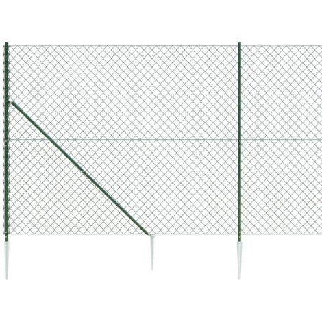 Maschendrahtzaun mit Bodenhülsen Grün 1,6x10 m Maschendrahtzaun
