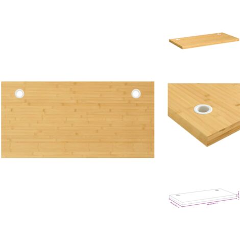 Schreibtischteile & -zubehr - Living Schreibtischplatte 100x50x4 cm Bambus