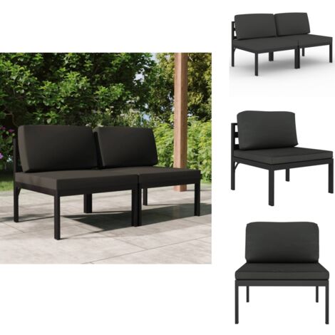 COSTWAY Garten Lounge Sofa 2-Sitzer - Outdoor Möbel Grau Mit Kissen