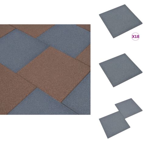 Gummimatten Boden Fallschutzmatten Rot 1m² - 50x50x4cm Gummiplatten Für Spielplatz Outdoor Fallschutz