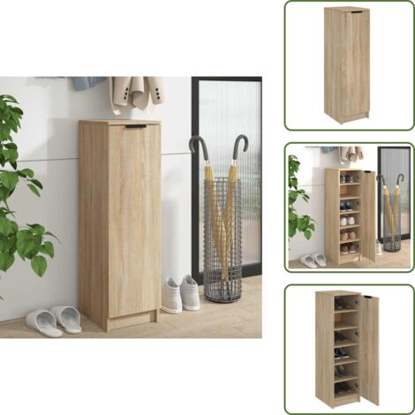 Schuhschrank Sonoma-Eiche 30x35x100 cm Holzwerkstoff - Schuhschrank - Holzwerkstoff - Sonoma-Eiche - Garderobe - Einbauschrank (1/5)