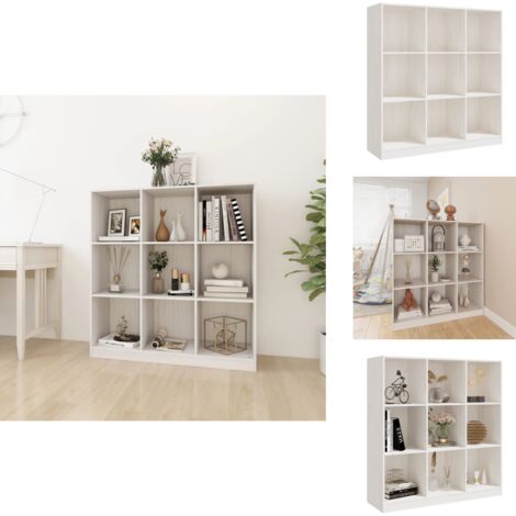 Bücherregal/Raumteiler Weiß 104x33,5x110 cm Massivholz Kiefer