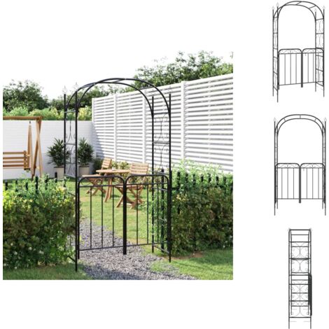 Rosenbögen, Gitter & Pergolen Living Gartenbogen mit Tor Schwarz