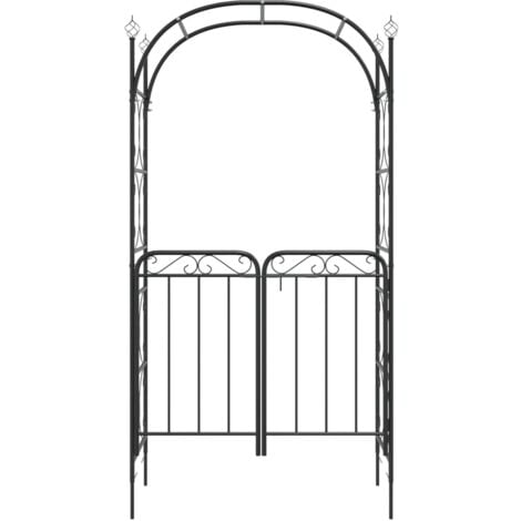 Rosenb Gen Gitter Pergolen Living Gartenbogen Mit Tor Schwarz