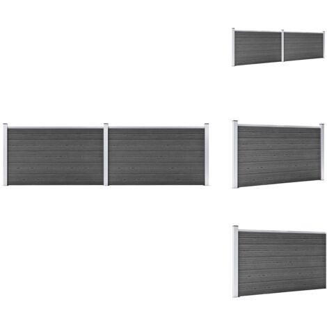 Zaunfelder - Living Zaunelement Set WPC 353x105 cm Schwarz