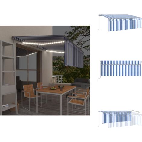 Markisen Living Markise Manuell Einziehbar mit Rollo LED 4x3m Blau
