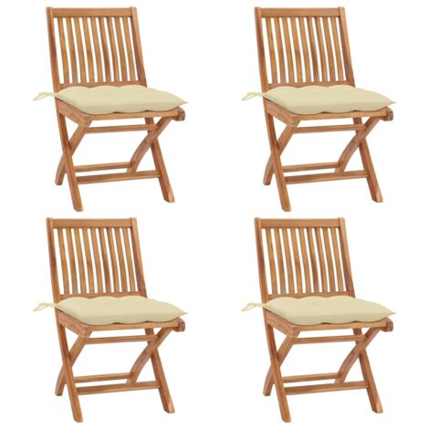 Maison Exclusive Klappbare Gartenstühle mit Kissen 4 Stk. (1/5)