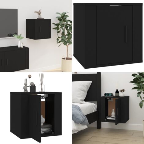 TV-Wandschrank Schwarz 40x34,5x40 cm - TV Schrank - Wandregal - Fernsehschrank - Holzschränke - Schwarzer TV Schrank - Home & Living (1/5)