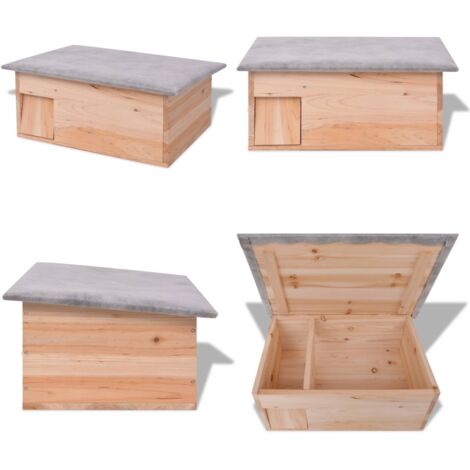 Produktbild von Igelhotel 70x39x31cm Dobar Igelhaus Mit Stecksystem - Winterfeste Igelhütte Mit Bitumendach Igel Futterhaus
