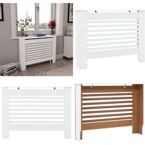 Coavain Heizkörperabdeckung Weiß 152x81.5cm - Stilvolle Abdeckung Mit Stauraum