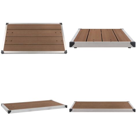 GartenDuschwanne WPC Edelstahl 110 x 62 cm Braun GartenDuschwanne