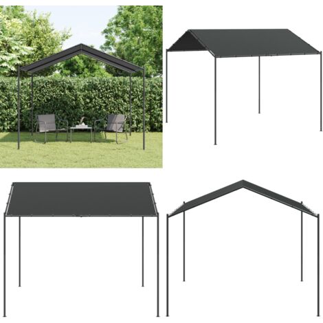Gartenpavillon Anthrazit 3x3 m Stahl und Stoff Gartenzelt Pavillon
