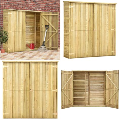 ARKEM Fahrradgarage Aus Kiefernholz - Geräumiger Gartenschuppen 232x110x170 Cm