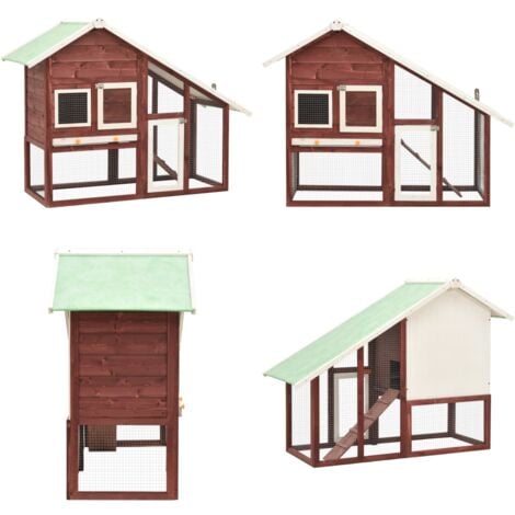 Willood Kaninchenstall Mit Freilauf - Mocca/Weiß | Massivholz Gehege