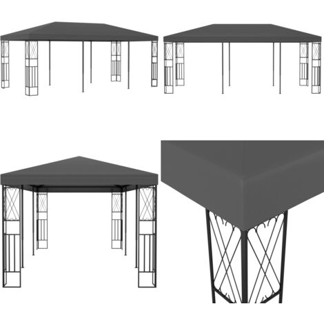 Pavillon 3x6 m Anthrazit Stoff Gartenpavillon Pavillon Outdoor