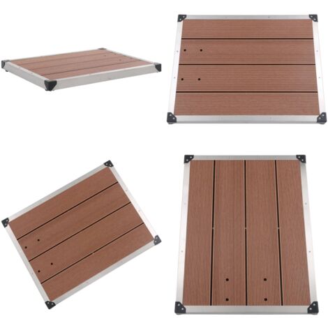 GartenDuschwanne WPC Edelstahl 80 x 62 cm Braun GartenDuschwanne