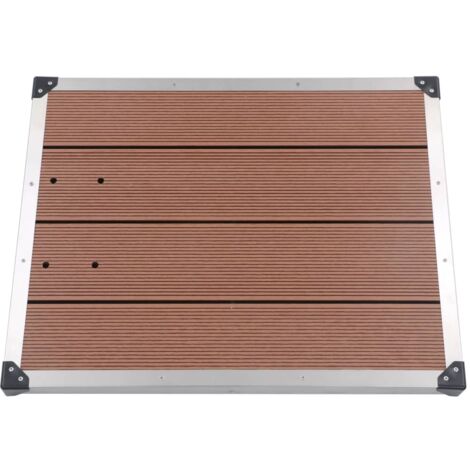 GartenDuschwanne WPC Edelstahl 80 x 62 cm Braun GartenDuschwanne