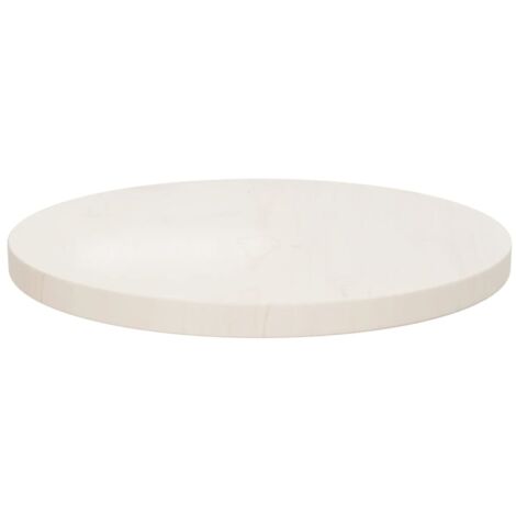 Tischplatte Weiß Ø40x2,5 cm Massivholz Kiefer Runde Tischplatte