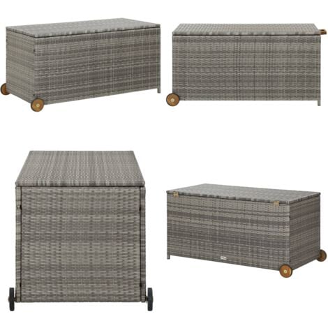 GartenAuflagenbox Hellgrau 120x65x61 cm Poly Rattan