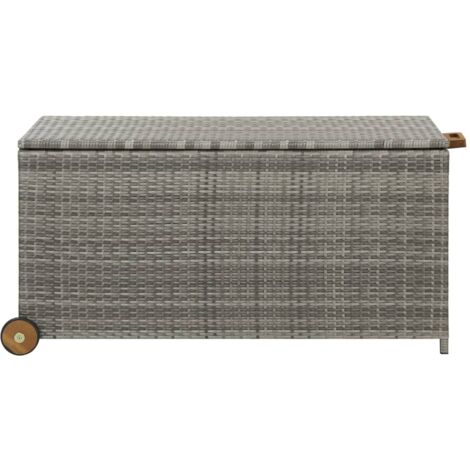 GartenAuflagenbox Hellgrau 120x65x61 cm Poly Rattan