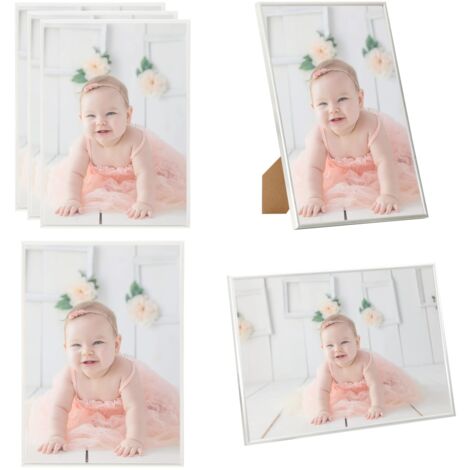 AAQ Bilderrahmen Set 4 Stück – 10x15 Cm, Mit HD-Kunststoffabdeckung, Für Tisch & Wand, Bunte Farben