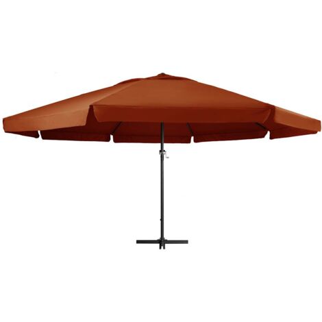 Blissun Terrassenschirm 2,7 M – Manuelle Kurbel, Neigbar, Aluminium-Gestell, Wasserdicht, Hellblau