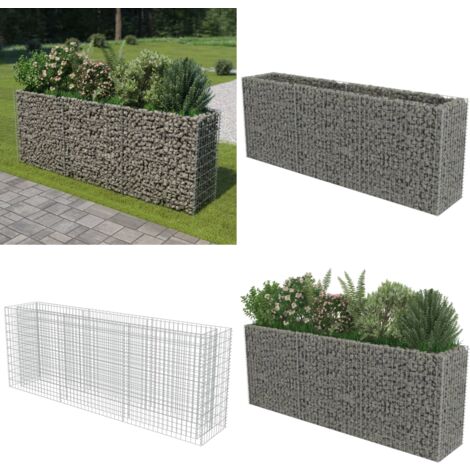 GabionenHochbeet Verzinkter Stahl 270×50×100 cm GabionenHochbeet