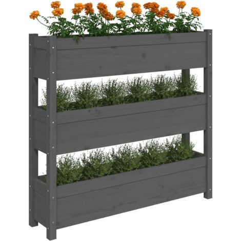 Design Blumenkübel FINEZJA – Grau, 25 X 25 X 46 Cm, Wetterfest, Für Innen & Außen, Inkl. Pflanzeinsatz