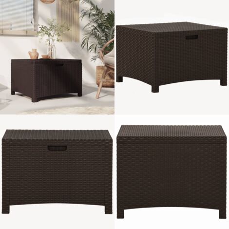 GartenAufbewahrungsbox 60x54x41 cm PP Rattan Braun Gartentruh