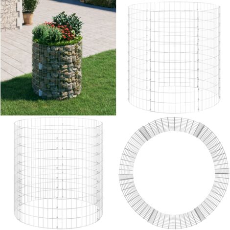 Tidyard Gabionen-Hochbeet – 3er-Set, Rund, Verzinkter Stahl, Ø 30 X 50 Cm, Maschenweite 10x5 Cm – Für Blumen, Kräuter, Gemüse & Moderne Gartengestaltung