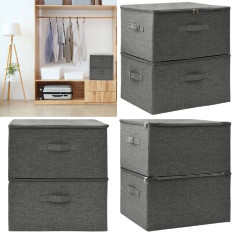 Cajas De Almacenaje 2 Unidades Tela Gris Antracita 43x34x23 Cm Vidaxl