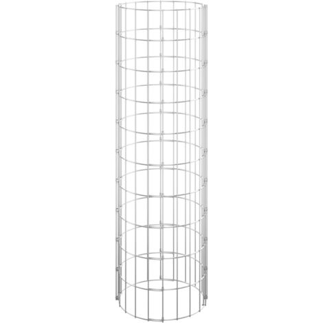 Gabionen-Säule Rund, Verzinkter Stahl – 30x50 Cm Für Steine, Garten-Deko & Sichtschutz