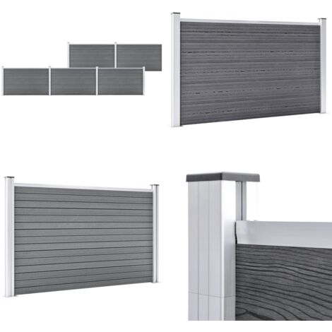 Gartenzaun WPC 872x106 cm Grau Gartenzaun WPC Zaun Holz