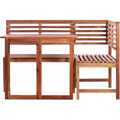 2tlg. BistroSet Akazie Massivholz Gartenmöbel Set Gartentisch