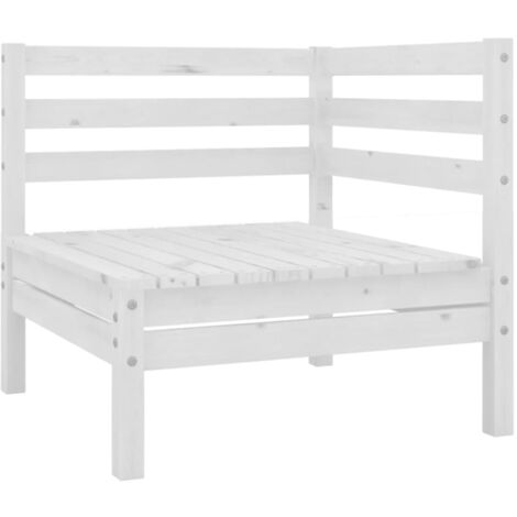 7tlg. GartenLoungeSet Massivholz Kiefer Weiß Outdoor Lounge Set