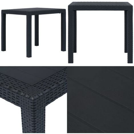 Gartentisch Anthrazit 79x79x72 cm Kunststoff RattanOptik Gartentisch