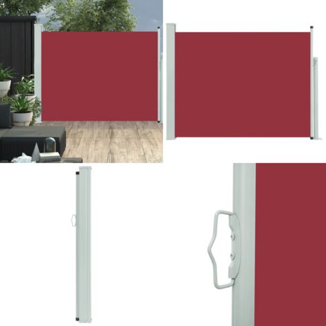 Tidyard Doppel-Seitenmarkise – Ausziehbarer Sicht- Und Windschutz, 160x600 Cm, Rot, Wasserdicht, Für Balkon & Terrasse
