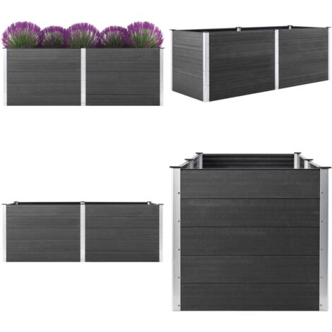 Garten-Hochbeet 250 x 50 x 91 cm WPC Grau - Gartenhochbeet - Blumenkasten -  Hochbeet Aus Kunststoff - Witterungsbestndiges Hochbeet - WPC Hochbeet -  Home & Living