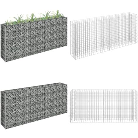 GabionenHochbeet Verzinkter Stahl 180×30×90 cm GabionenHochbeet